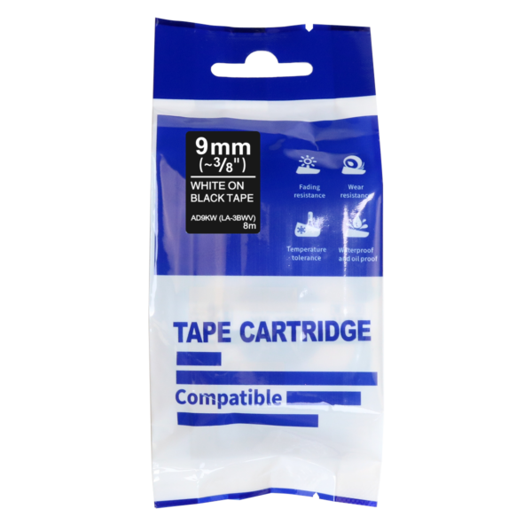 SBT tape for Epson LK3BWV 9mm x 8m White on Black, standard label - Image 2